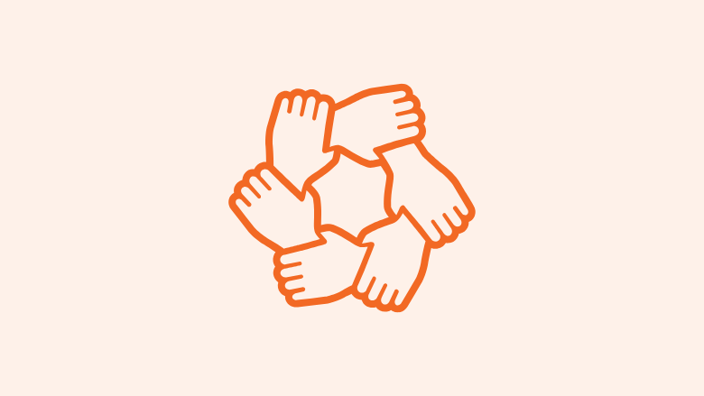 An image of hands clasped together, symbolizing unity and togetherness.