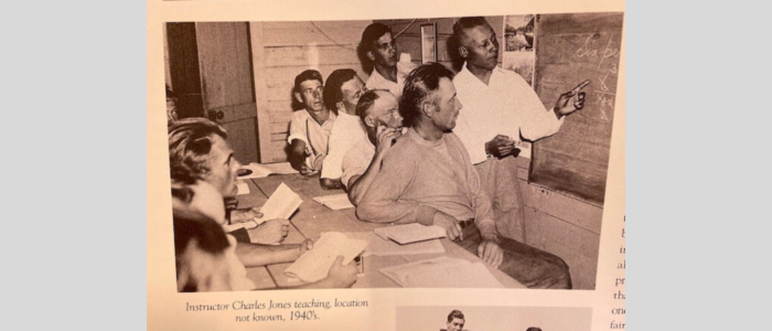 Photo from the 1950s of men in a classroom