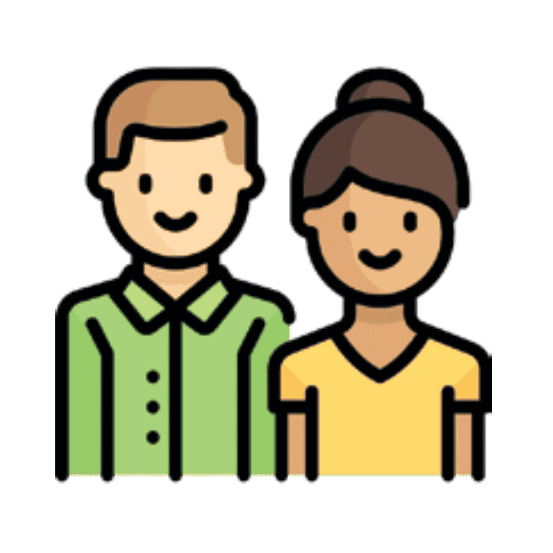 An icon representing two adults