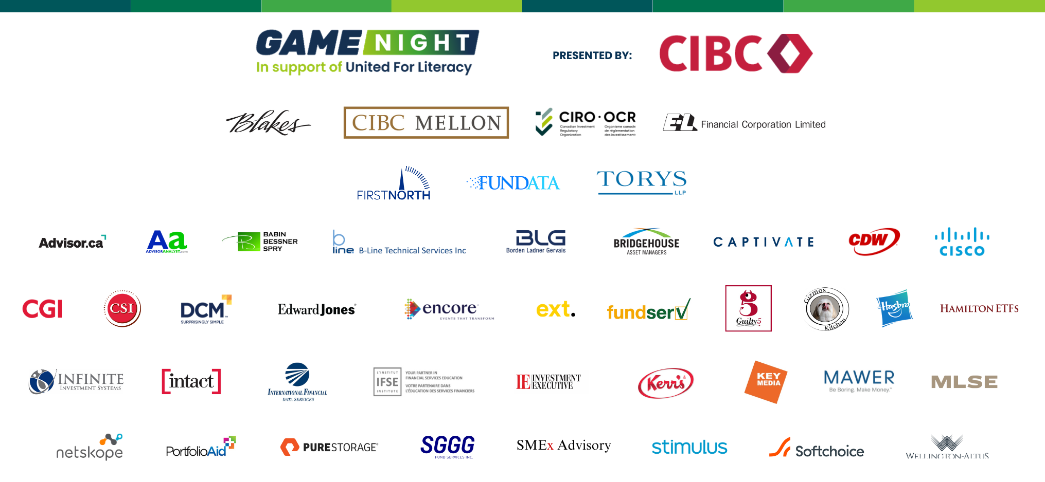 An image displaying the logos of all event sponsors.